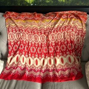 Club collection red white orange swimsuit coverup in L